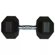 Capetan® Professional Line 17,5Kg Hex Egykezes edzőtermi gumírozott kézi súlyzó