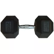 Capetan® Professional Line 25Kg Hex Egykezes edzőtermi gumírozott kézi súlyzó