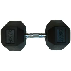 Capetan® Professional Line 27,5Kg Hex Egykezes edzőtermi gumírozott kézi súlyzó