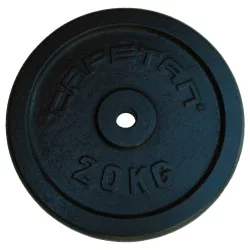 Capetan® 20Kg 31mm átm, Acél súlytárcsa fekete selyemfényű festék bevonattal,