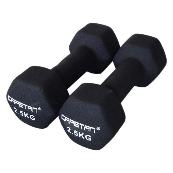 Capetan® 2x2,5kg Professional Line neoprene bevonatos súlyzó