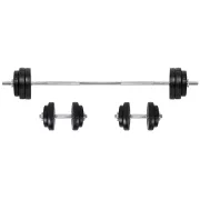 Capetan® Súlyzókészlet 53Kg - 167cm fekvenyomó rúd és 2db kézi