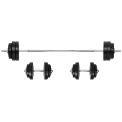 Capetan® Súlyzókészlet 53Kg - 167cm fekvenyomó rúd és 2db kézi