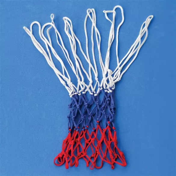 Kosárlabdaháló tricolor, 1 db, standard méretű gyűrűhöz pót kosárháló