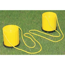 Doboz gólyaláb, műanyag lépegető pár 13cm magas, átmérő 12cm, kötél